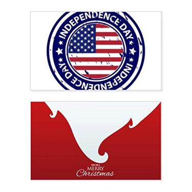 Imagem de Bandeira do Dia da Independência dos EUA, marca postal, feriado, feriado, cartão de felicitações, mensagem de Natal