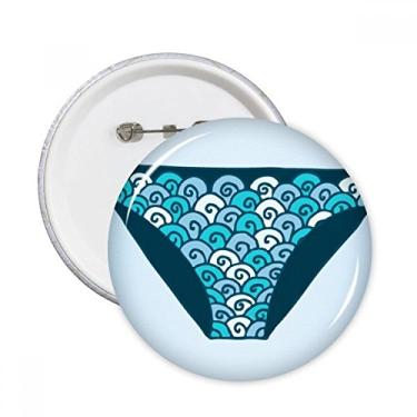 Imagem de Calção de banho azul, estampa de ilustração, alfinetes, botões, decoração, 5 peças, presente