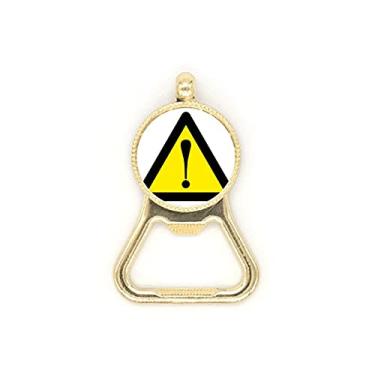 Imagem de Chaveiro de aço inoxidável com símbolo de aviso amarelo e preto triângulo seguro para garrafa de cerveja