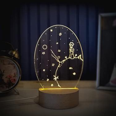 Imagem de PopLumos - Luminária led 3d, abajur de mesa, pequeno príncipe