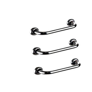 Imagem de Kit 3 Barras De Apoio Para Banheiro De 30Cm Idosos E Pne