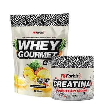 Imagem de Kit Whey Protein Gourmet Refil 907g + Creatina Power Explosion 300g - FN Forbis Nutrition (Abacaxi com Leite Condensado)