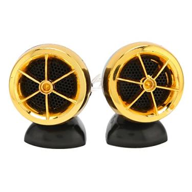 Imagem de Tweeters de Domo, Alto-falante para Carro 1200 W Leve Som Claro Universal 2 Peças para Sistemas de áudio (Ouro)