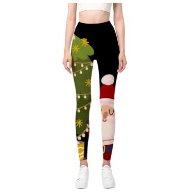 Imagem de Leggings Femininos De Natal De Ioga De Natal Papai Noel Elk Xmas Fechado Leggings Extaduscantes