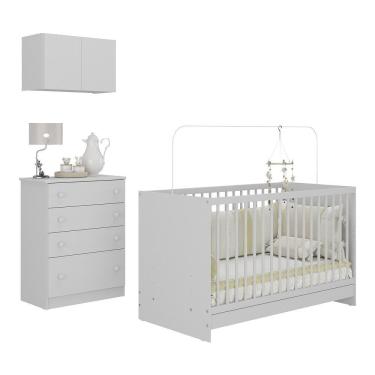 Imagem de Berço 3 em 1 com Armário Aéreo e Cômoda Multimóveis MP4146