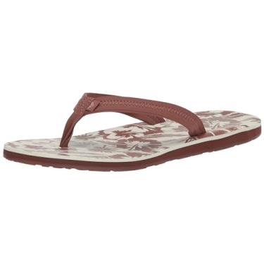 Imagem de Roxy Sandália feminina Vista Chinelo, Branco/Chocolate 234, 34