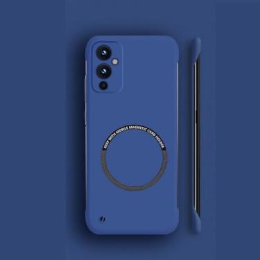 Imagem de Capa de telefone magnética sem moldura de pc duro para oneplus 10 pro 9r 9rt 10r 10t 11 9 8t 7t 8 7 pro capa fina fosca, azul escuro, para 7t
