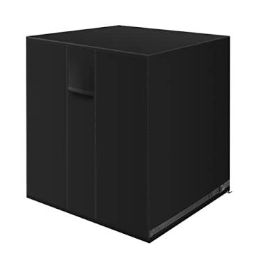 Imagem de Capa de ar condicionado resistente para unidades externas à prova d'água à prova de poeira quadrada AC capa Defender Home tela de ar condicionado vertical, preta, 61 x 61 x 56 cm