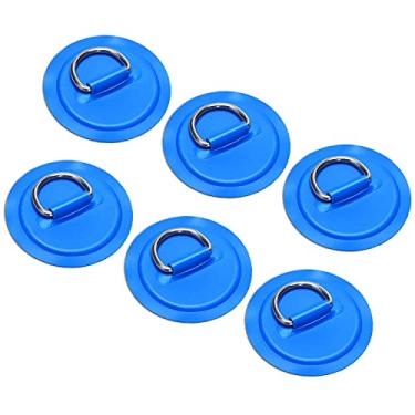 Imagem de TOBWOLF Pacote com 6 adesivos de anel em D de aço inoxidável de 3,15 polegadas/8 cm para barco inflável, caiaque de bote SUP, anel D circular de PVC Pad Stand-Up Paddleboard Canoa, acessórios de