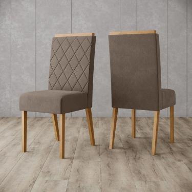 Imagem de Kit 2 Cadeiras Nina Marrom Amêndoa - Henn