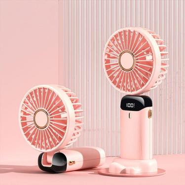 Imagem de 4000mAh Digital Display Dobrável Aromaterapia Ventilador (Rosa)