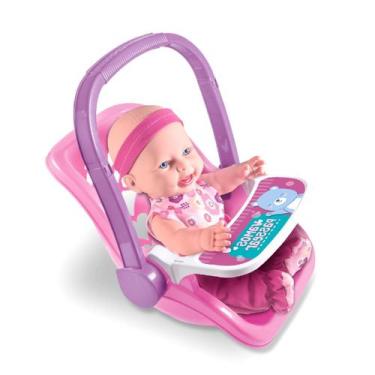 Imagem de Boneca Bebê Conforto Sapekinha 2 Em 1 Cadeira De Papinha - Milk Brinqu