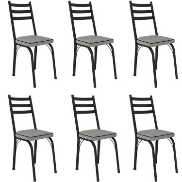 Imagem de Kit 6 Cadeiras Tubular Nara 141 de Aço Cromo