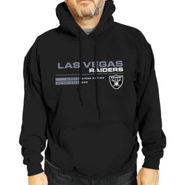 Imagem de Team Fan Apparel Moletom com capuz adulto NFL Speed Stat Sheet de lã - unissex sem etiqueta - pulôver de futebol oficialmente licenciado (Las Vegas Raiders - preto, adulto pequeno)