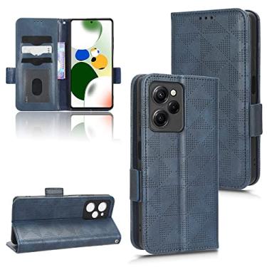 Imagem de Kukoufey Capa para Xiaomi Poco X5 Pro 5G 22101320G 22101320I / Redmi Note 12 Pro Speed Capa flip de couro, capa para Xiaomi Poco X5 Pro 5G capa azul