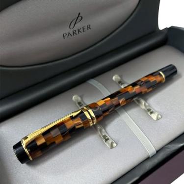 Imagem de Caneta Tinteiro Parker Duofold Check Ambar Internacional S0690710, S0690710, N/A