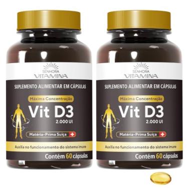 Imagem de Vitamina D3 da Suíça 2.000 UI em Mini Softgel Rápida Absorção (120 cápsulas) (2 potes)
