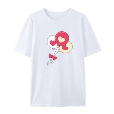Imagem de Camiseta Love Graphics para homens e mulheres com estampa engraçada de balão para amigos amor, Branco, XXG