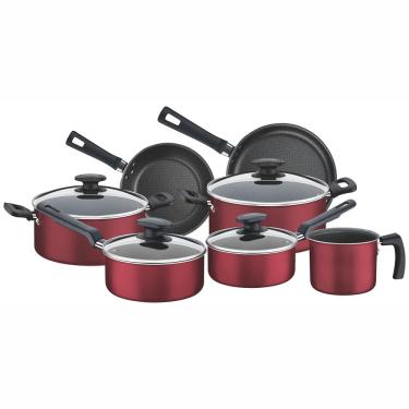 Imagem de Conjunto de Panelas Tramontina Bergamo com Revestimento Antiaderente Vermelho – 7 Peças 