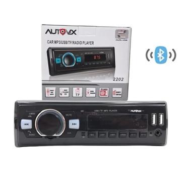 Imagem de Som Automotivo Bluetooth Radio Aparelho Mp3 2 USB AUX RCA Cartão SD FM Carregador celular Universal 1din