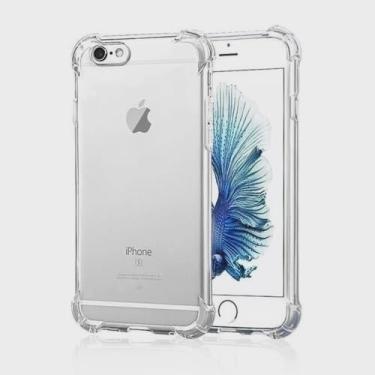 Imagem de Capa para iPhone 6 / 6s anti-impacto TPU transparente borda reforçadas anti-choque