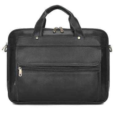 Imagem de Bolsa masculina de couro genuíno para laptop de 15,6 polegadas, bolsa mensageiro, bolsa para computador, b