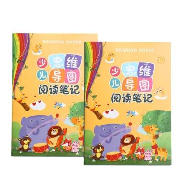 Imagem de Joucien Notas de Leitura Mapa Mental Caderno para Alunos do Ensino Fundamental Boas Palavras e Frases Extratos de Leitura - Amarelo 1 Livro (24 Folhas)-B5