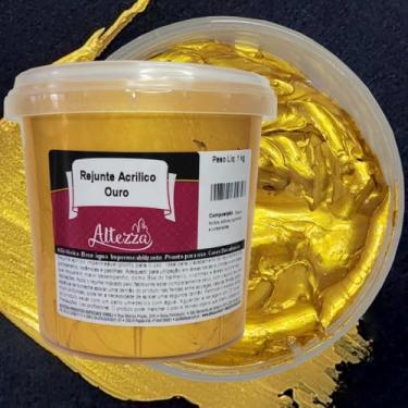 Imagem de Rejunte Acrílico Ouro Metálico 1 Kg Rejuntamento Dourado Altezza