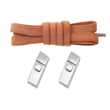 Imagem de Cadarço De Metal Elástico Para Crianças E Adultos, Cadarço Largo Sem Cadarço, Cadarço Para Sapatos, Tênis Para Crianças, Cadarço Para Sapatos(Brown)