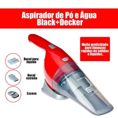 Imagem de Aspirador De Pó E Água Black+Decker Dustbuster Apb3600br Vermelho Bate