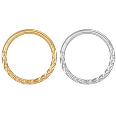 Imagem de Piercing Septo Helix Conch Daith Argola Titânio Pvd Clik Detalhado 1.2x6/8/10 (Dourado, 10)