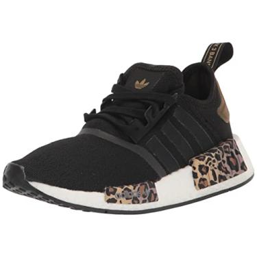 Imagem de adidas Originals Tênis feminino NMD_R1, Preto/Preto/Marrom Selvagem, 7.5