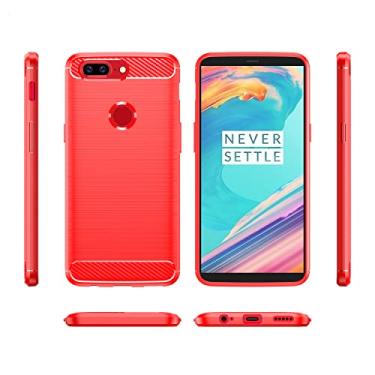 Imagem de Capa para OnePlus 5T, tecnologia de absorção de choque TPU com moldura elevada protetora para capa de telefone OnePlus 5T (vermelha)