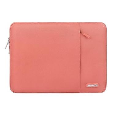 Imagem de Capa MOSISO para laptop de 15, 15,6 e 16 polegadas, compatível com MacBook Pro 16 M4, M3, M2 e M1, notebook HP, Acer, Dell, Lenovo, ASUS, bolsa vertical de poliéster com bolso, coral