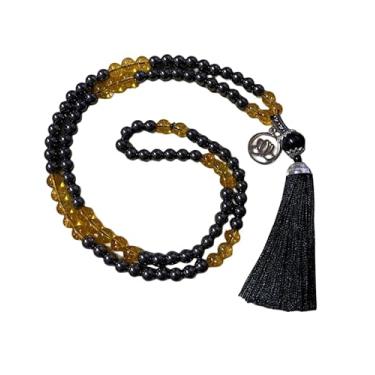 Imagem de Japamala Hematita e Citrino Natural 108 Contas Pedras Colar