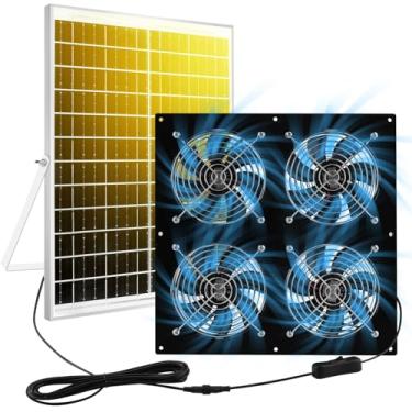 Imagem de HNRLOY Ventilador Movido A Energia Solar/Exaustores Solares para Exterior/Ventilador Solar com Efeito de Estufa/Ventilador Solar para Sótão, Galpão, Celeiro, Galinheiro, Casinha de Cachorro(Pain