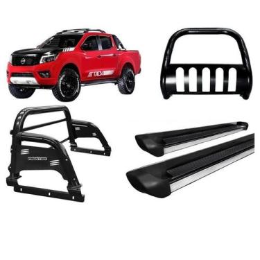 Imagem de Kit Quebra Mato Santo Antonio H3 Estribo Frontier 17/20 Preto - HOZZ