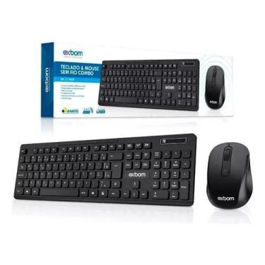 Imagem de Kit De Teclado E Mouse Sem Fio Exbom Português Brasil 1000f