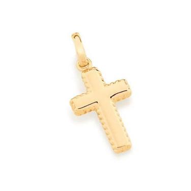 Imagem de Pingente banhado ouro 3x 24k 18k e 22k  unissex pequeno cruz borda tra