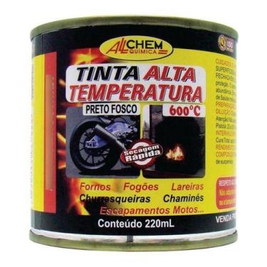 Imagem de Tinta Alta Temperatura Preto 600 Fogao Industrial 220ml - Allchem