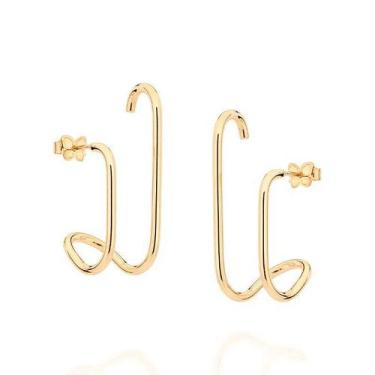Imagem de Brincos banhado ouro 3x 24k 18k e 22k femininos ear cuff e hook romman