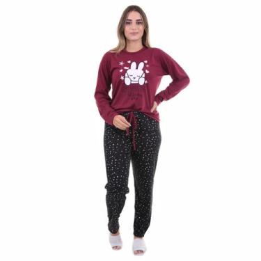 Imagem de Pijama de Frio Feminino Manga Comprida e Calça Longa Inverno - Pijamas
