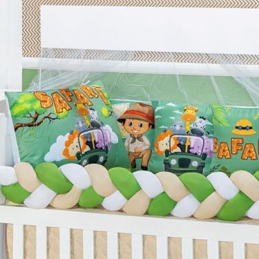 Imagem de Kit berço trança menino 10 peças safari verde lançamento - Chuva de Am