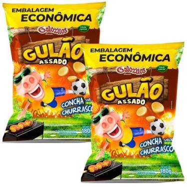 Imagem de Kit 2 Salgadinho Gulão Assado Churrasco 180g Embalagem Econômica - Gul