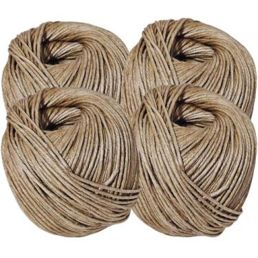 Imagem de KIT C/4 Fio Barbante Rami 4mm 500g Aprox. 130 Mts Artesanato