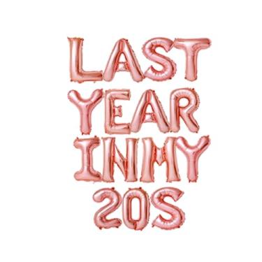 Imagem de Beeloved 20 Balões Ouro Rosa 'Ano Passado nos Meus 20' e Balão de Uísque para Decoração de Aniversário de 29 Anos, Unissex, Adulto