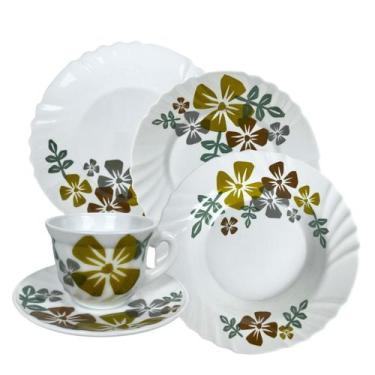 Imagem de Aparelho De Jantar E Chá Salermo Florido Opaline 20 Peças - Fratelli, 