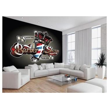 Imagem de Papel De Parede 3D Barbearia Barber Shop Logo 3,5M Brb18 - Você Decora