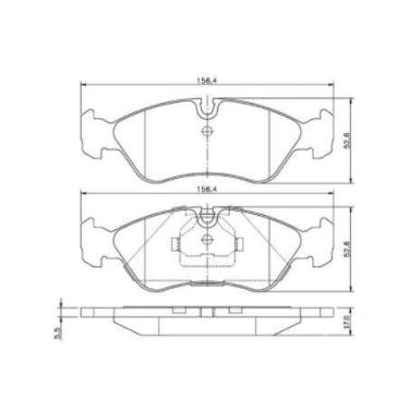 Imagem de Pastilha De Freio Lanos Nexia Dianteira Bosch Bb37 Sem Alarme Sistema 