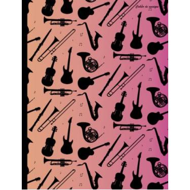 Imagem de Cahier de musique: Cahier de musique avec portée et carreaux | 12 portées par page et Séyès Grands Carreaux | Cahier Grand Format A4 | 110 Pages | ... pour le Solfège ou la Composition Musicale